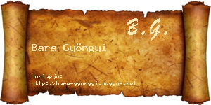 Bara Gyöngyi névjegykártya